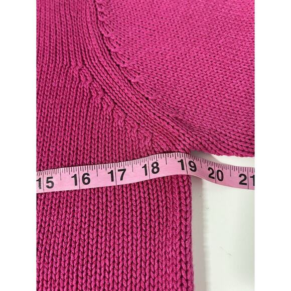 SAKS FIFTH AVENUE Chunky Knit Scoop Neck Sweater Women’s XL 100% Silk Pink - Picture 11 of 13